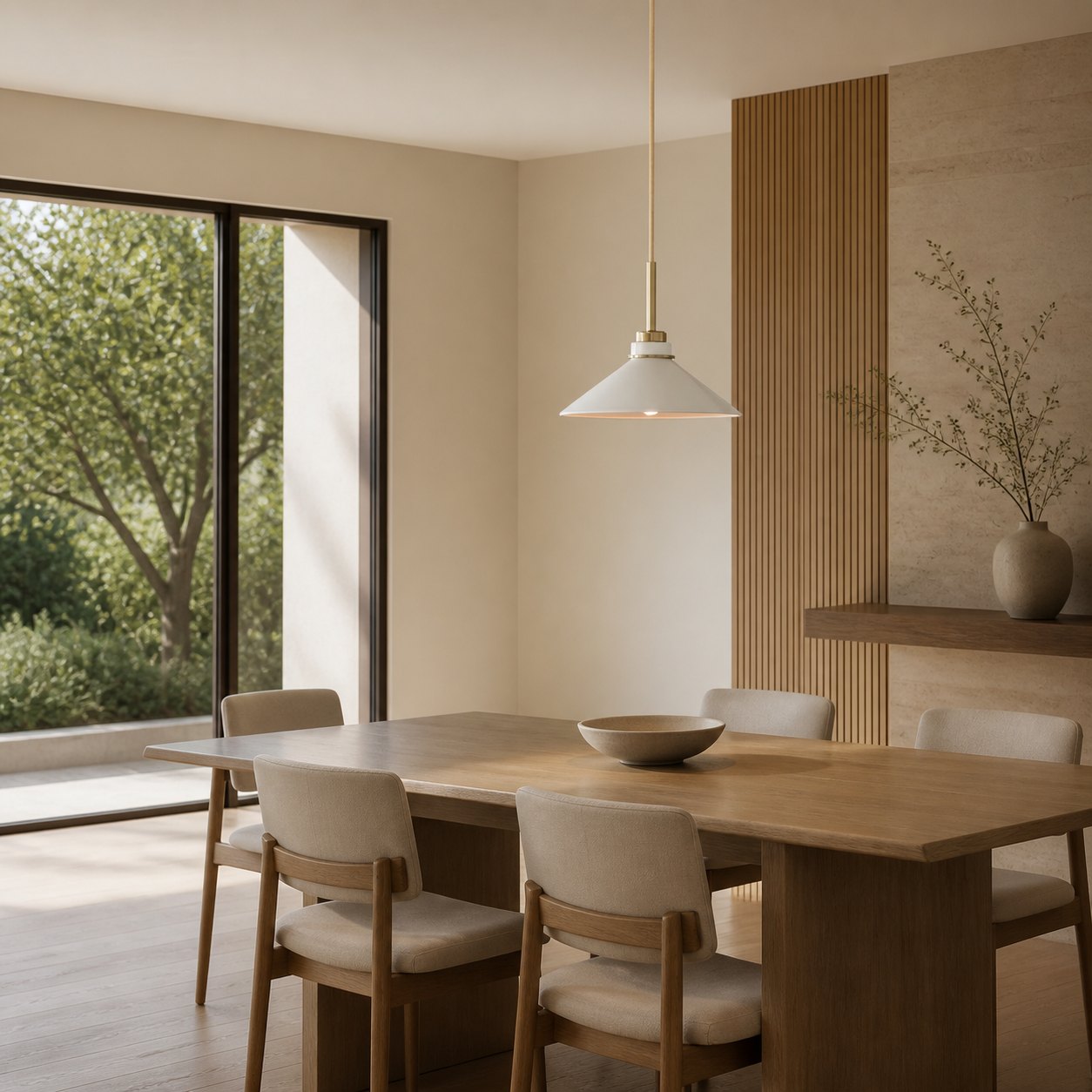 Aurenza Modern Farmhouse Pendant Light - Adjustable Shade for Warm Ambiance