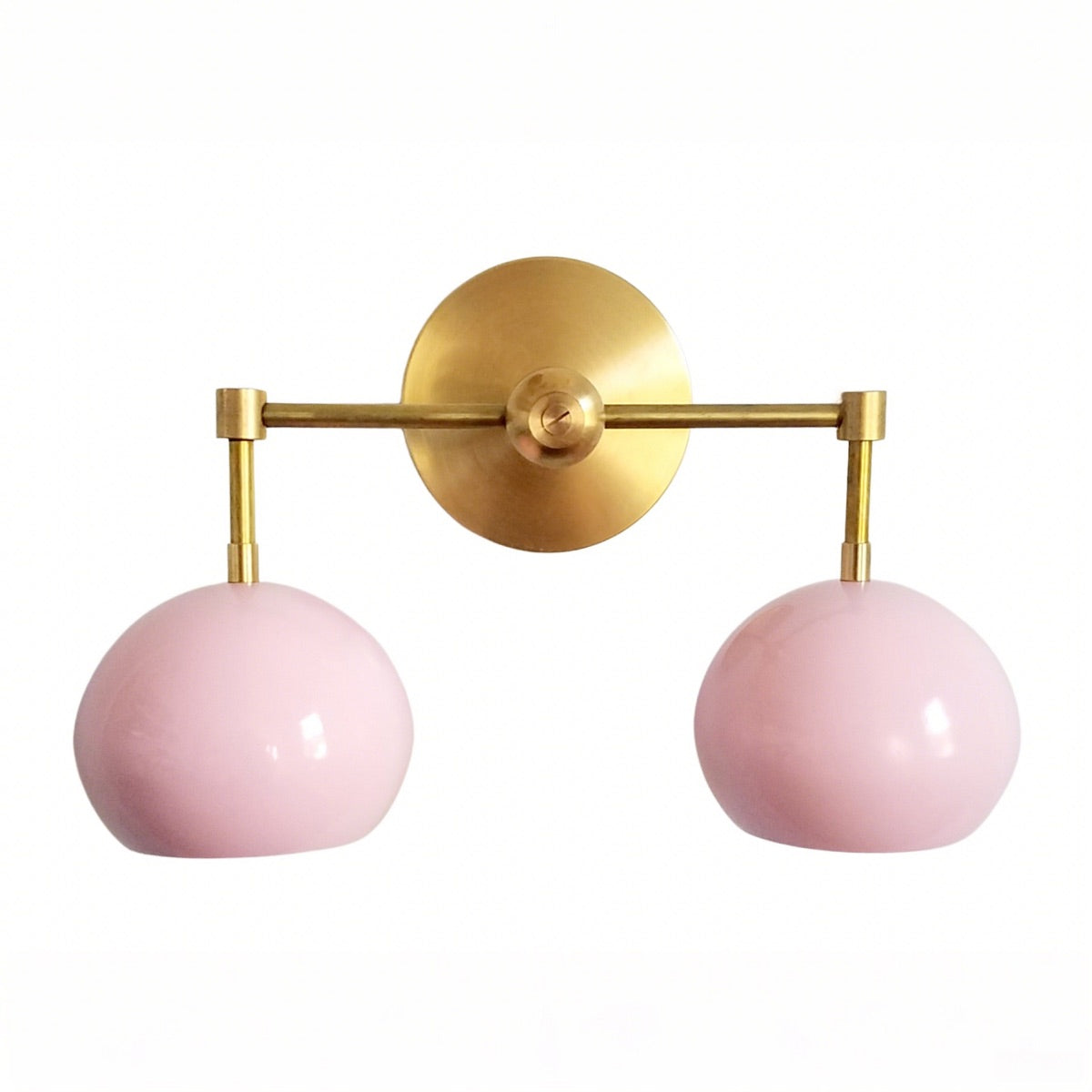 Doll Pink Wall Sconce - Double Head Globe-shaped Bath Wall Light