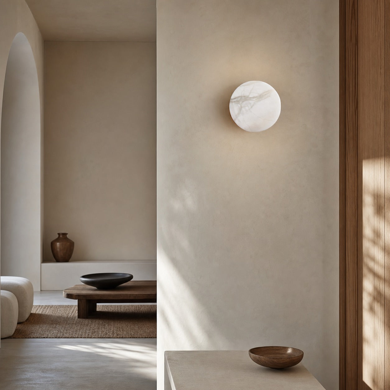 Cylindrical Alabaster Wall Lamp