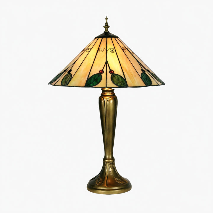TiffStar Nature Inspired Art Glass Table Lamp - Stained Glass Leaf Pattern for Home Décor