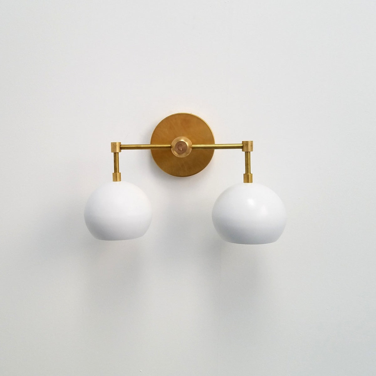 White Shades Wall Sconce - Double Head Vanity Bathroom Light