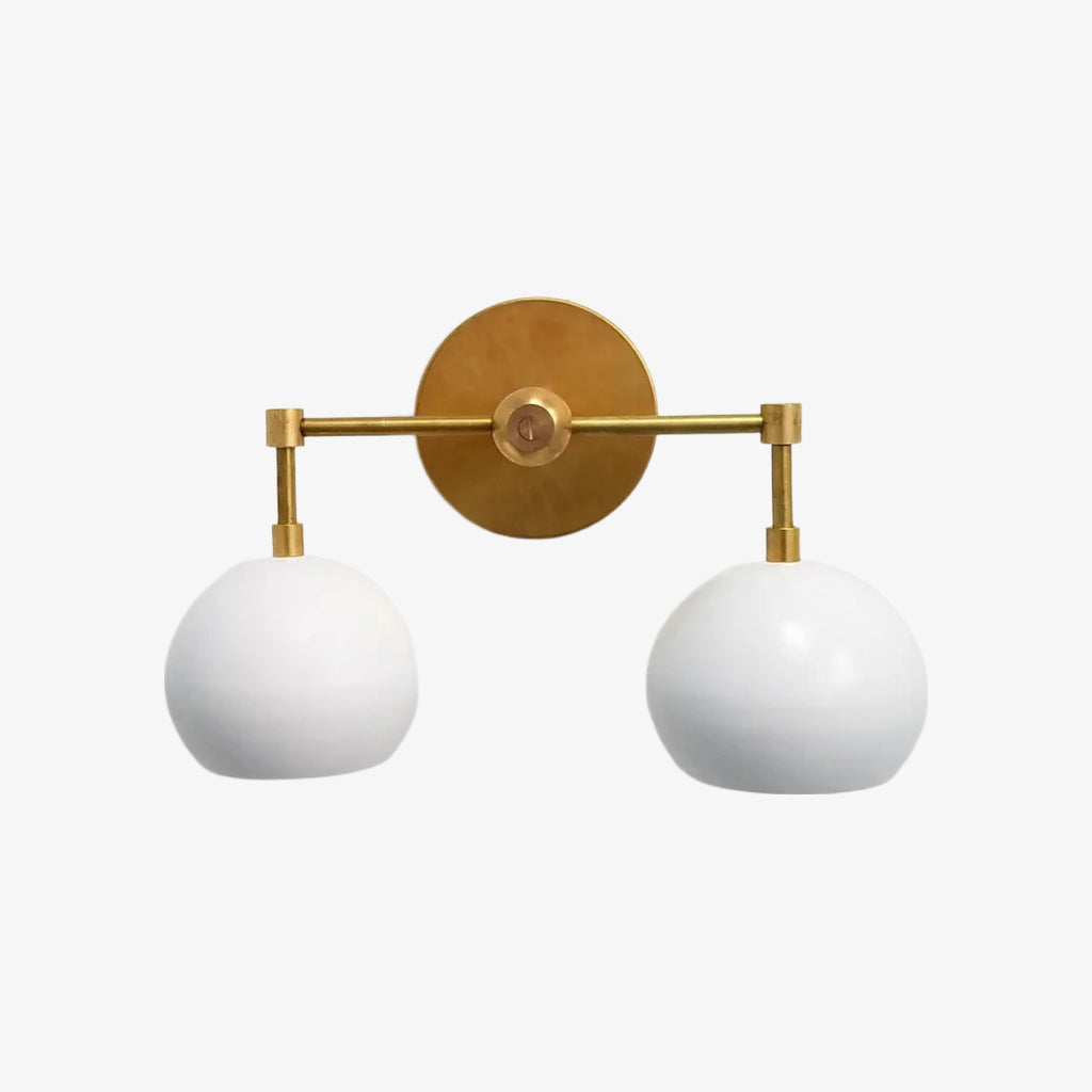 White Shades Wall Sconce - Double Head Vanity Bathroom Light