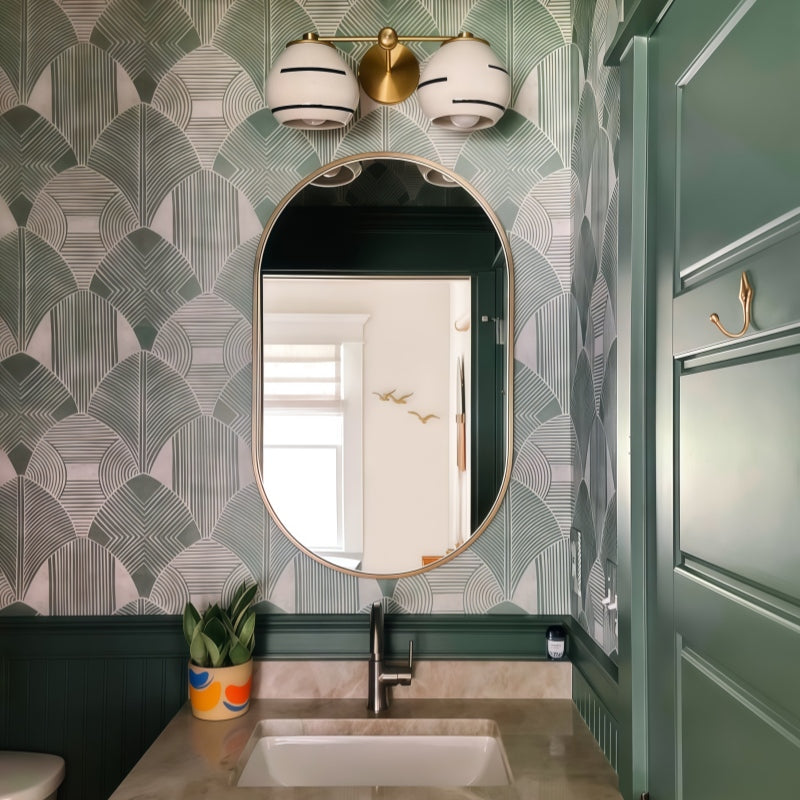 Two Light Delta Wall Sconce - Double Head Vanity Ceramic Wall Lamp