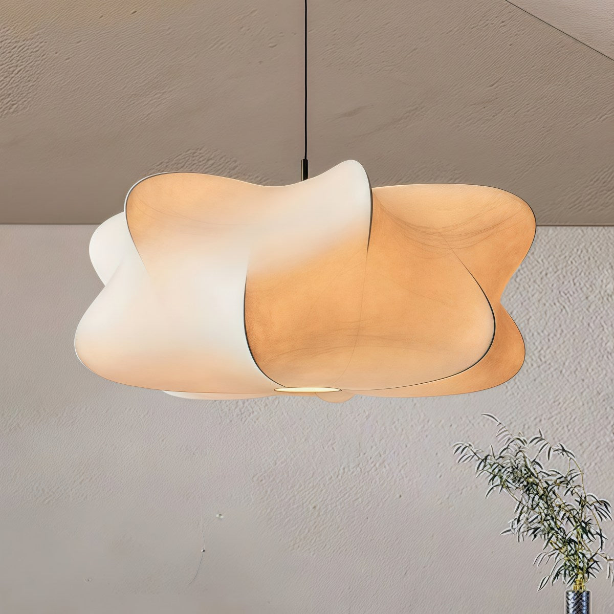 Modern Cirrus Cocoon Pendant Light – Silk Cloud Lamp in Wabi Sabi Style