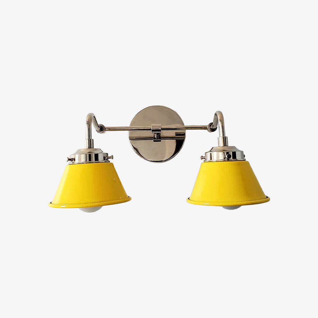 Modern Double Cone Brass Sconce - Accent Lighting For Bathroom & Hallway