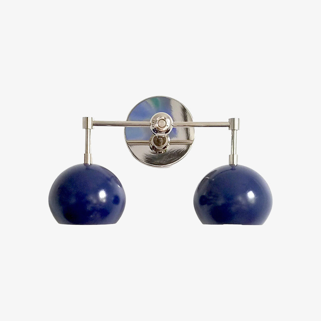Navy Wall Light - Double Ball Bath Vanity Mirror Wall Sconce
