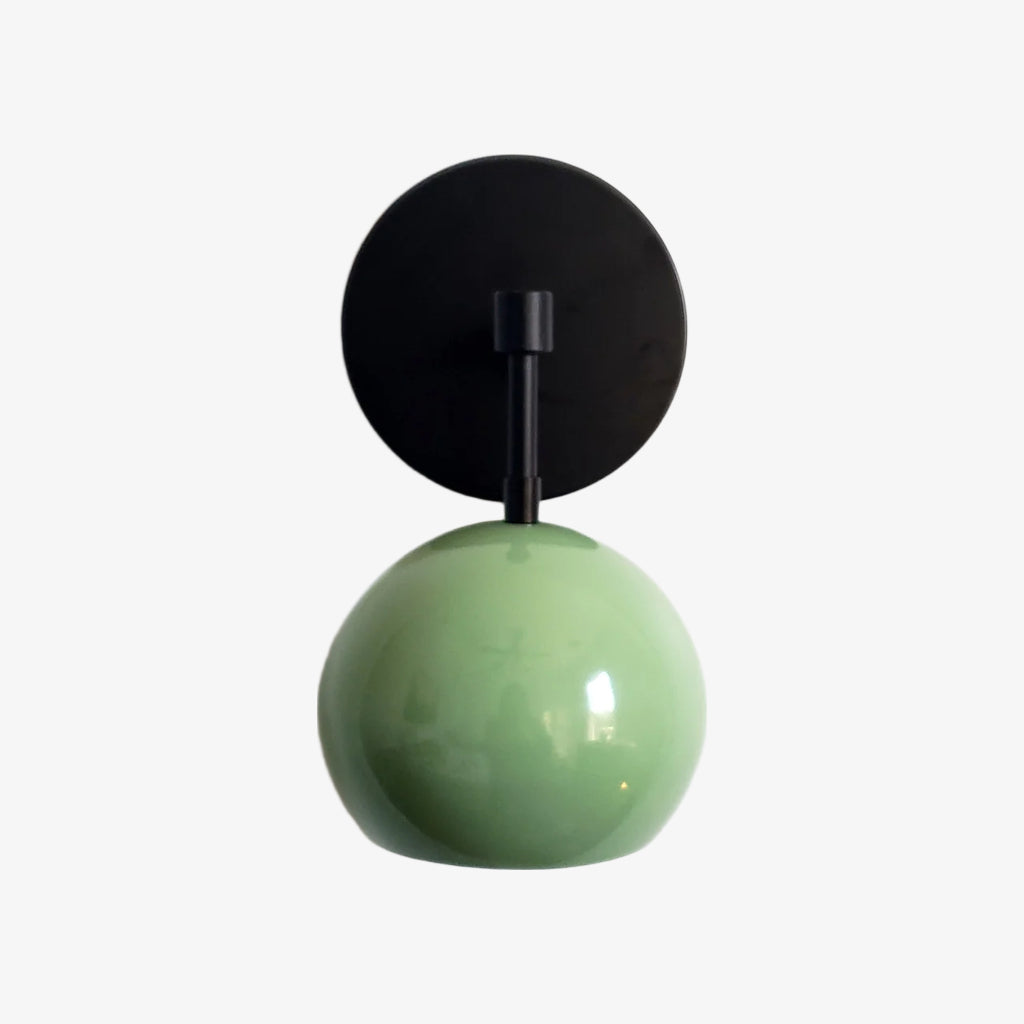 Vintage Inspired Spring Green Globe Wall Sconce