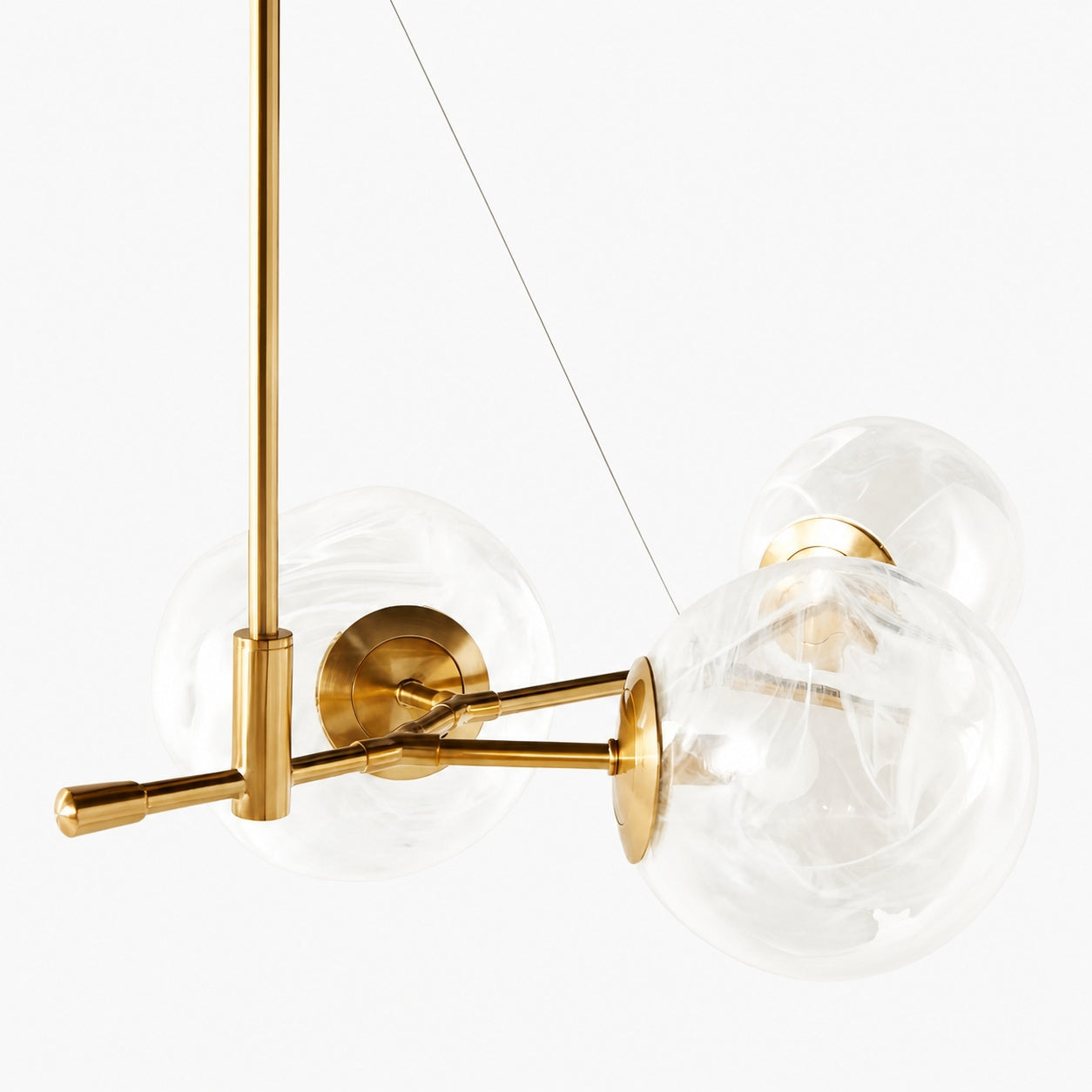 Pawrior Multi-head Organic Glass Spherical Chandelier - Modern Cloud Design Branch Light