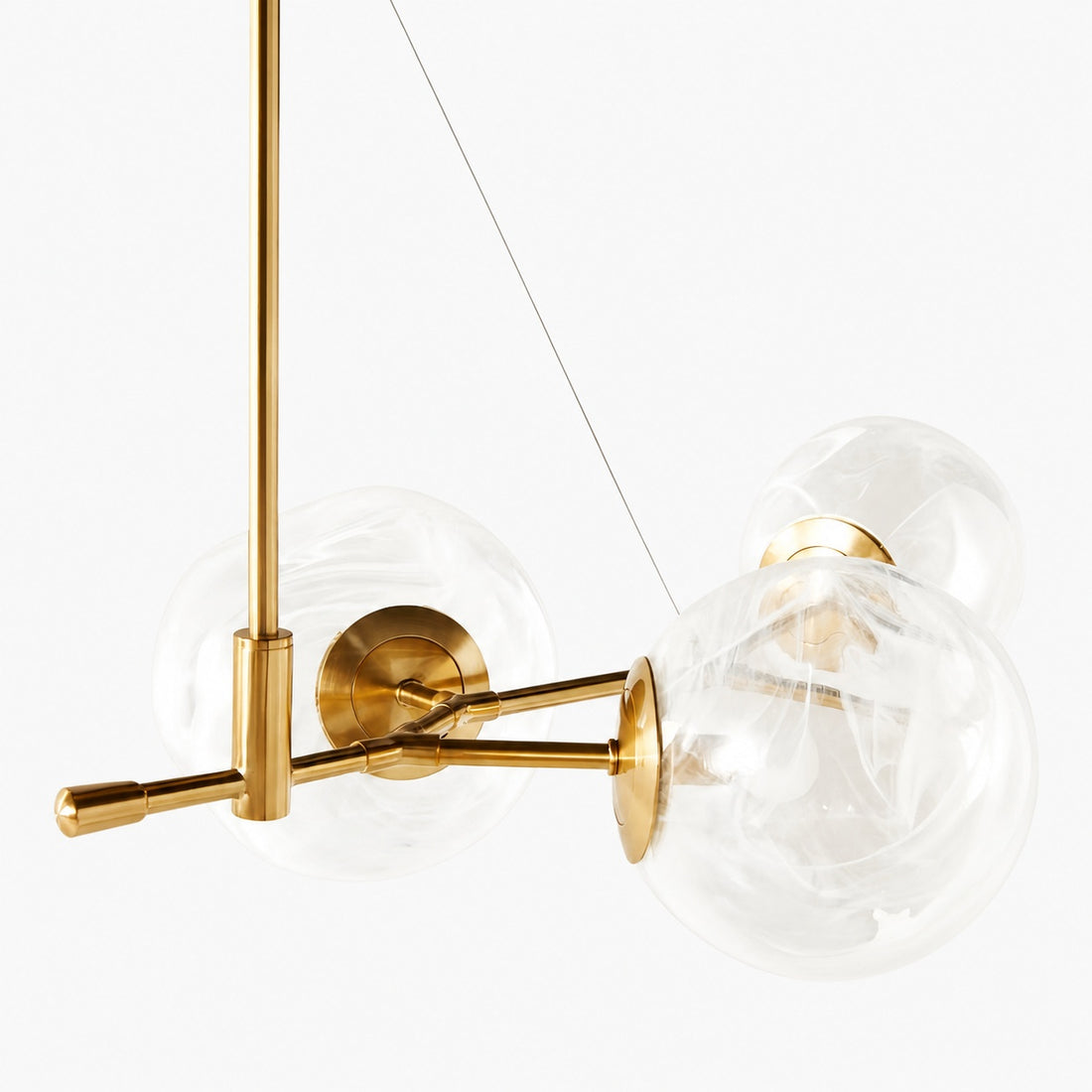 Pawrior Multi-head Organic Glass Spherical Chandelier - Modern Cloud Design Branch Light