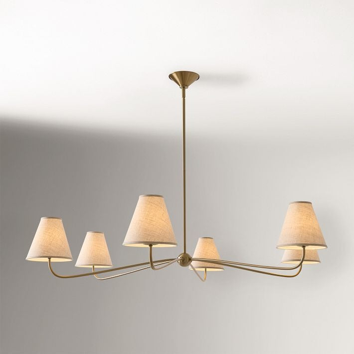 Fibura Metal Modern Linen Shade Linear Chandelier - Clean Lines