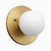 Glorica Glass Brass Wall Sconce - Frosted Globe Classic Light For Warm Ambiance