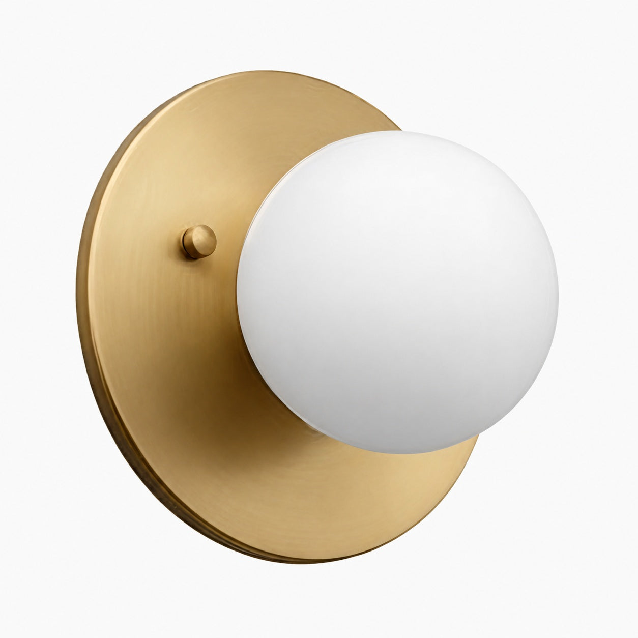 Glorica Glass Brass Wall Sconce - Frosted Globe Classic Light For Warm Ambiance