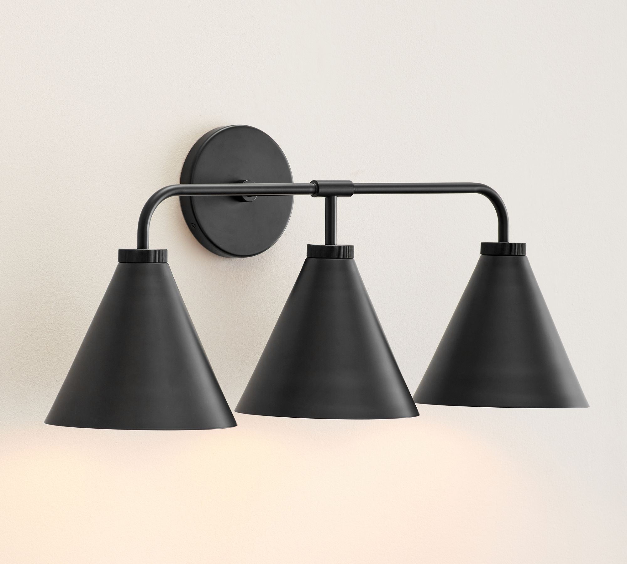 Korvi Iron Tapered Sconce Light - Wall Fixture in Black or Brass