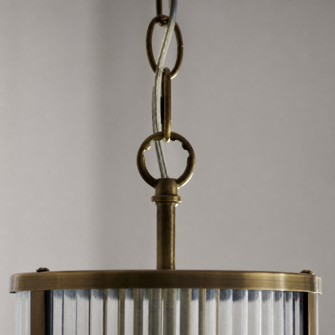 RibGlow Ribbed Glass Pendant Light - Antique Style Pendant Light for Dining Room