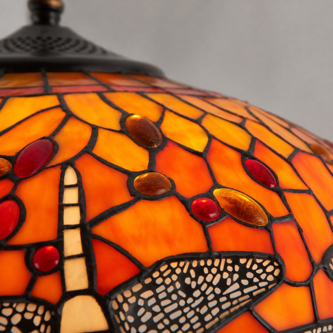 TF Dragonfly Tiffany Pendant Light – Art Nouveau Stained Glass Pendant for Living