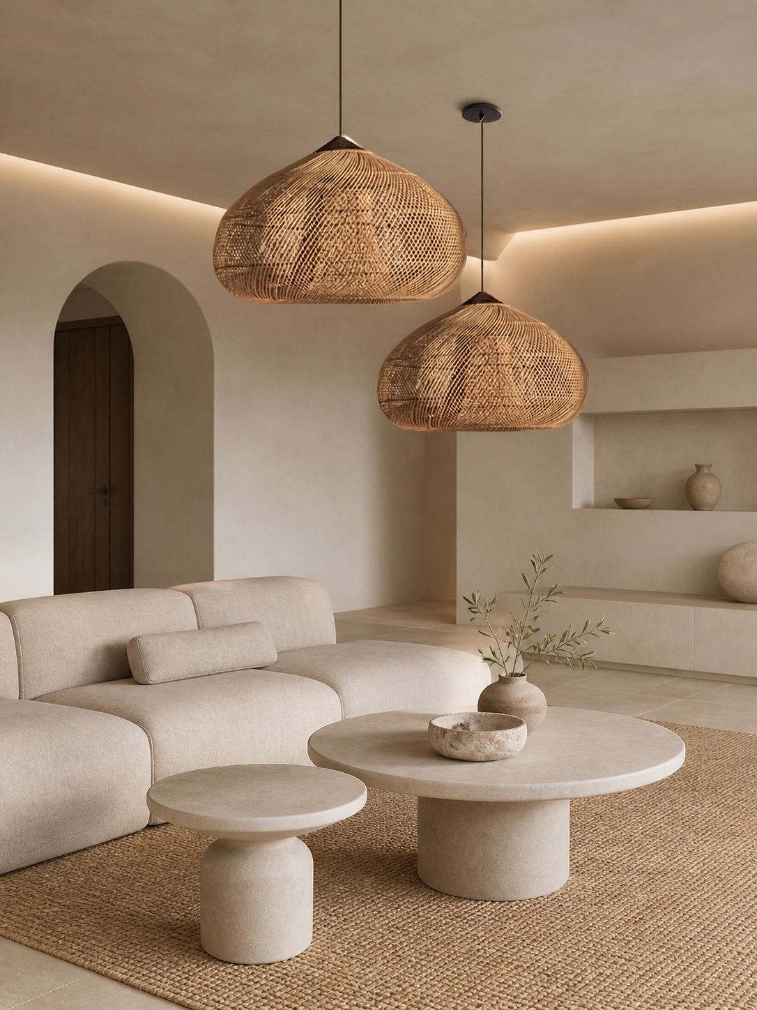 Harp Braided Rattan Pendant Lamp