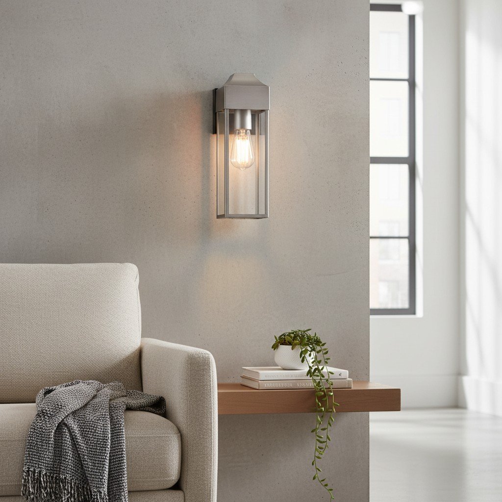 Georgon Exterior Wall Lantern Light – Clear Glass Shade, Classic Architectural Style for Outdoor Spaces