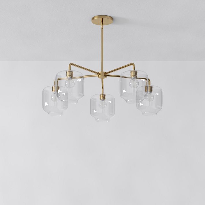 Lumivelle 5-Light Pebble Chandelier - Modern Glass Pendant Lighting