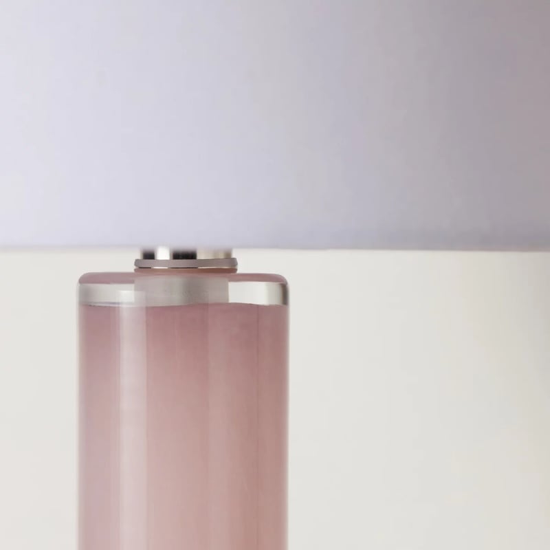 Savara Minimalist Table Lamp - Clean Glass Form with Fabric Shade for Bedrooms