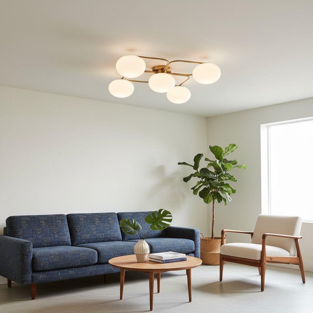 Brimush Modern Multi-Globe Flush Mount Lamp with Soft Diffused Light for Entryway or Living Room