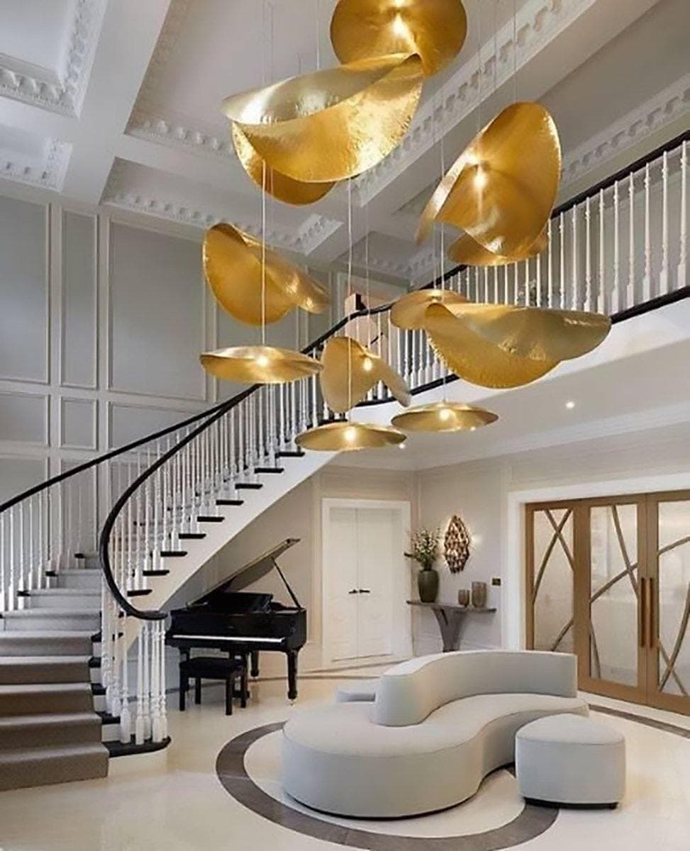 Hammered Brass Suspension Light