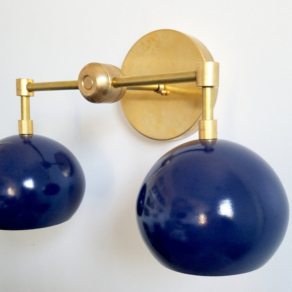 Navy Wall Light - Double Ball Bath Vanity Mirror Wall Sconce