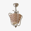 Solmire Floral Fabric Pendant Light - Pleated Cottage Ceiling Lamp for Dining Room or Kitchen Island