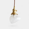 Clear ribbed glass mini pendant light