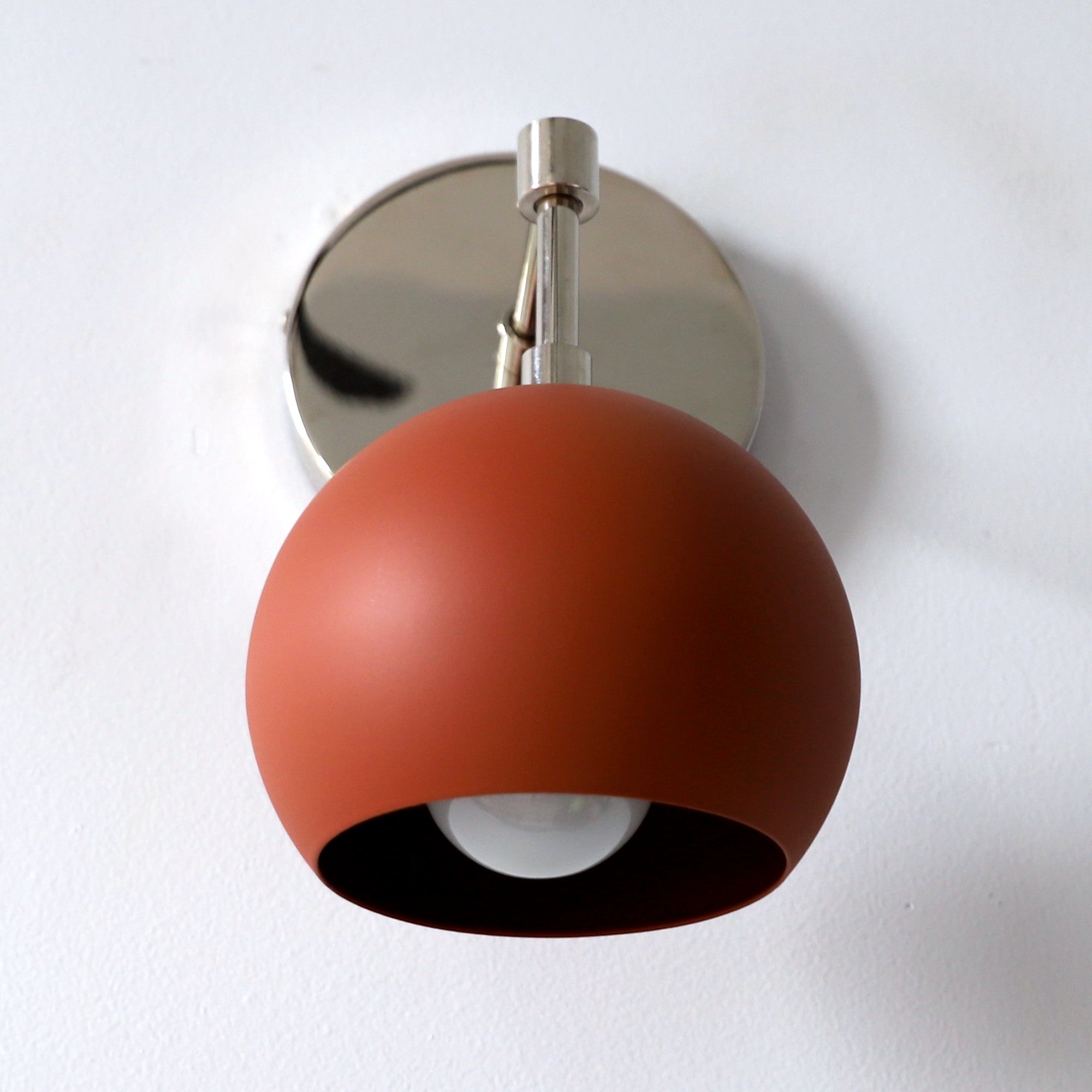 Modern Terra Cotta Globe Accent Wall Sconce