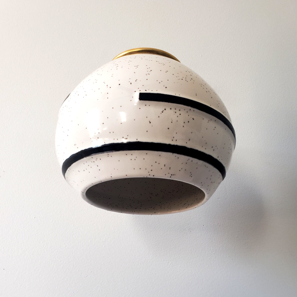 Earthy Bohemian Ceramic Wall Light - Stylish Bedroom & Hallway Accent