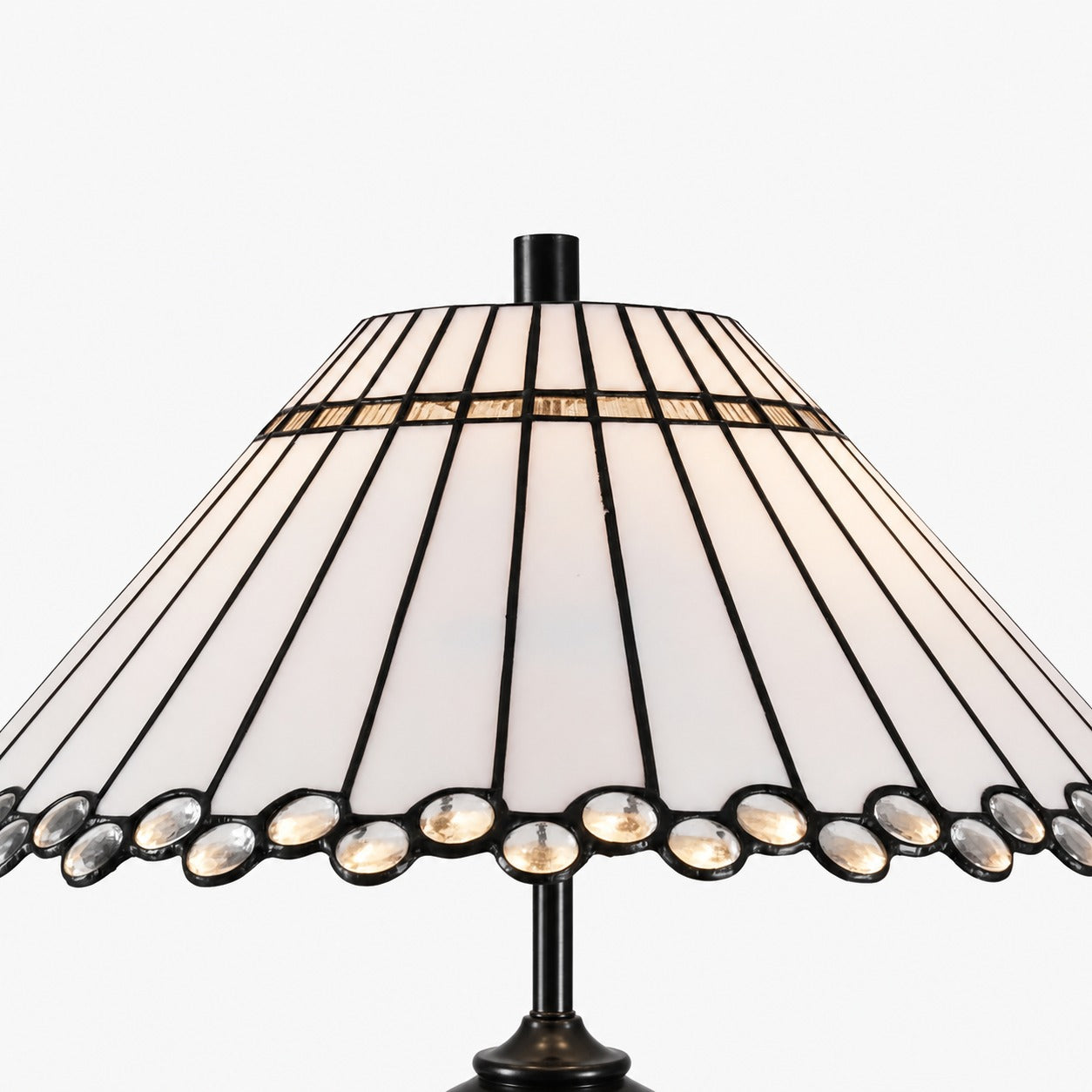 TF Allanton Tapered Table Lamp - Vintage Geometric Glass for Bedside and Study