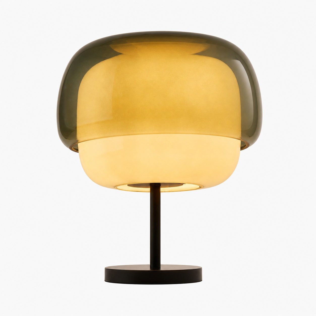 Clinco Modern Retro Glass Table Lamp - Mushroom Double Shade Design