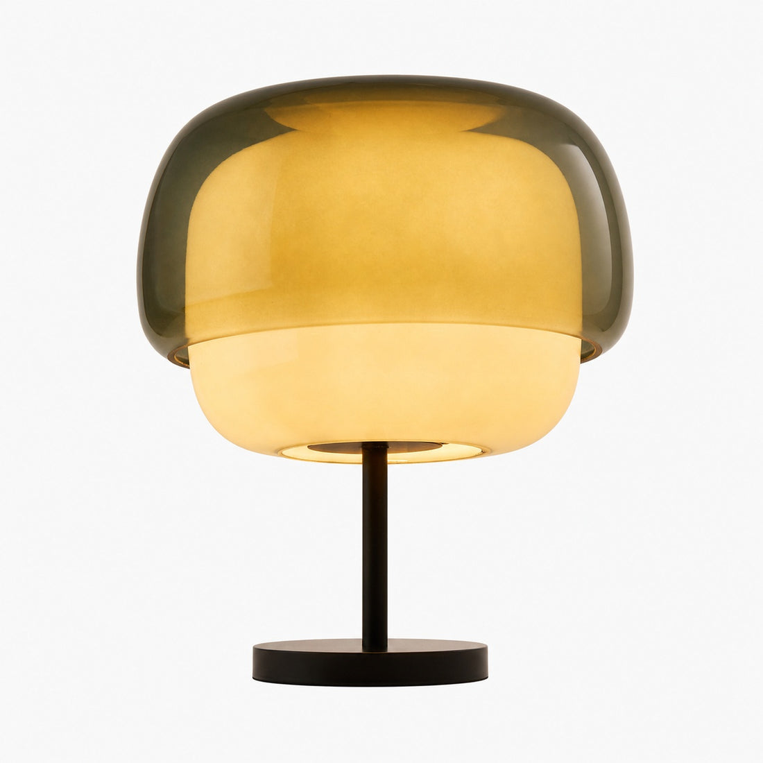 Clinco Modern Retro Glass Table Lamp - Mushroom Double Shade Design
