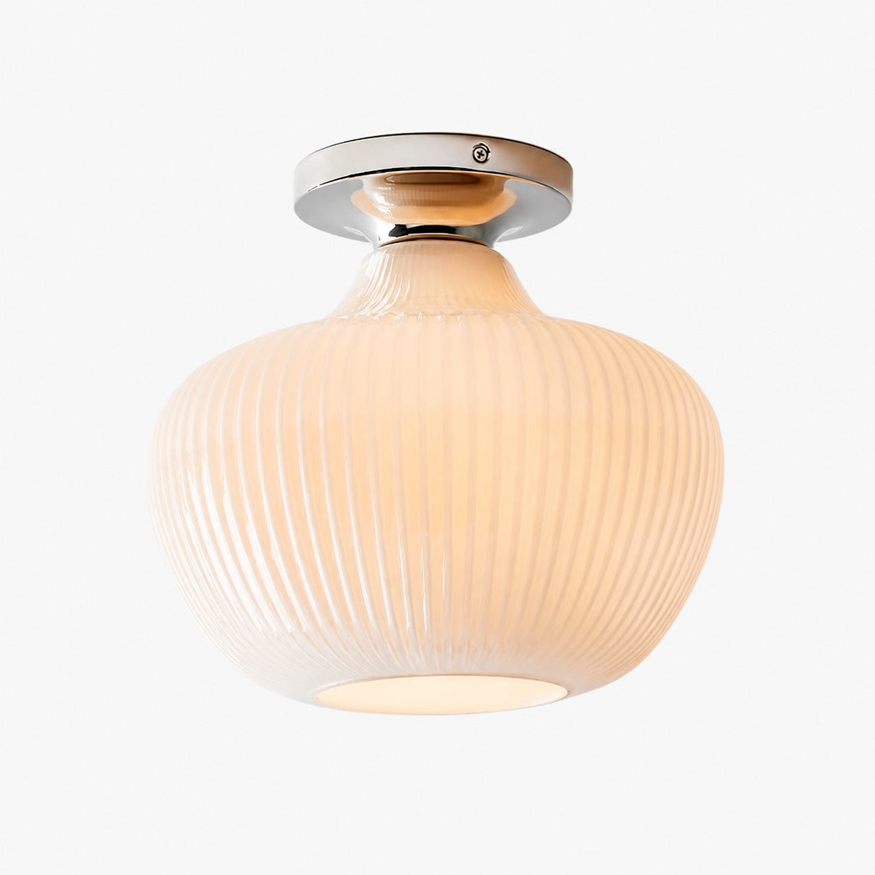 Rivrona Glass Flush Mount Ceiling Light - Modern Champagne Globe Design