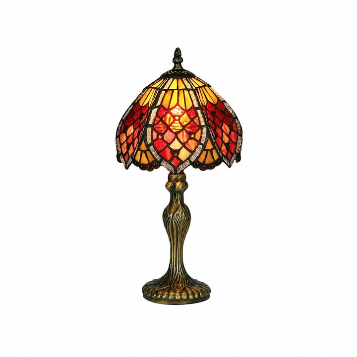 TF Orsino Art Deco Table Lamp - Handcrafted Stained Glass Art Lamp in Vintage Style for Elegant Interiors