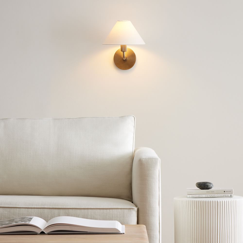 Diora Wall Sconce Light - Modern Brass Fixture with Elegant Shade