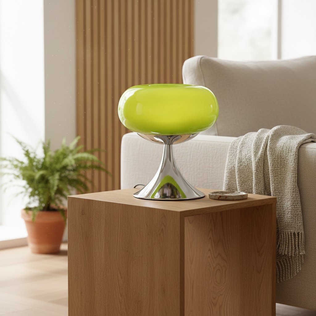 Lollora Decorative Table Lamp - Sculptural Glass Accent Light for Bedroom or Living Room