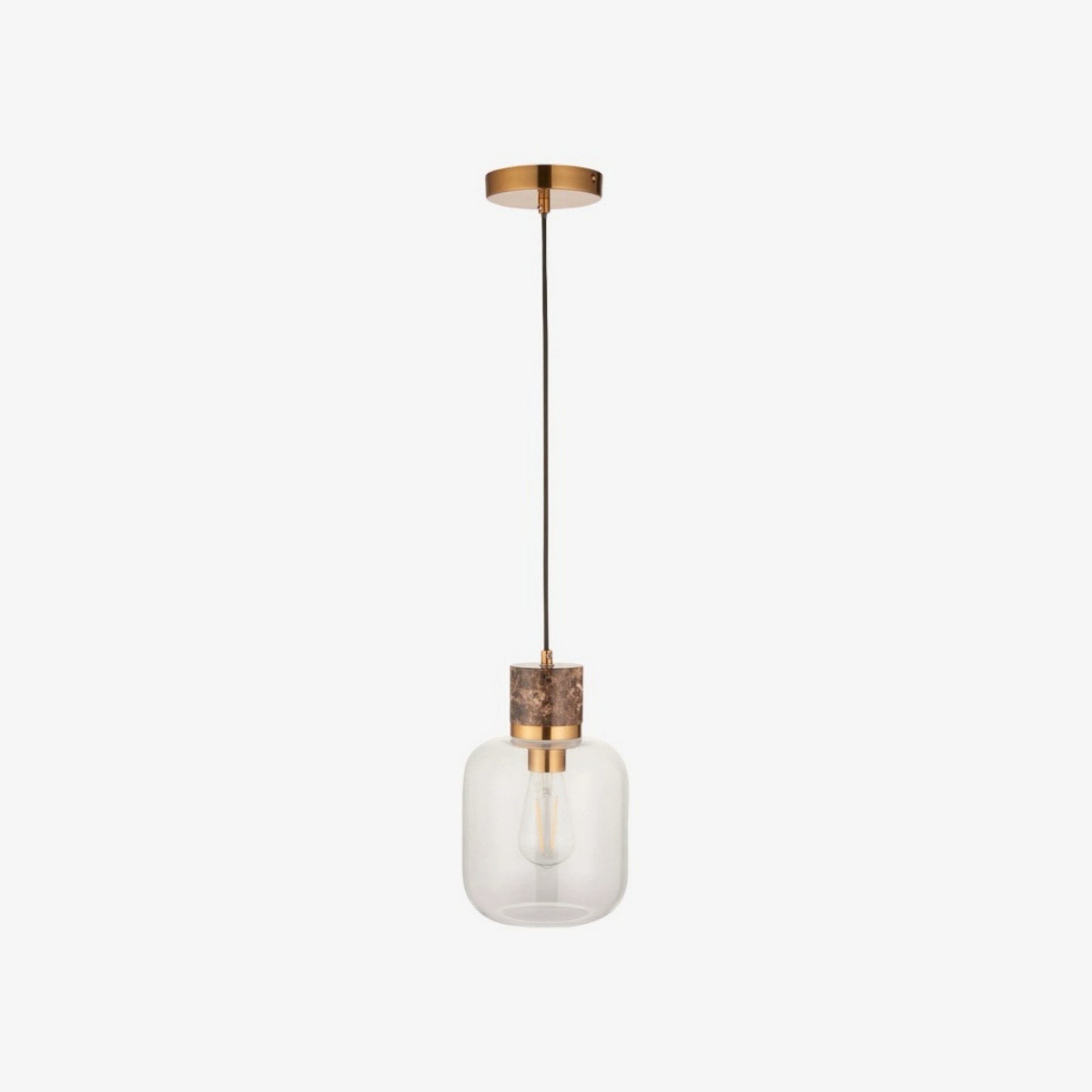 Korlisse Natural Stone and Glass Pendant Light – Stylish Lamp for Lounge or Living Room