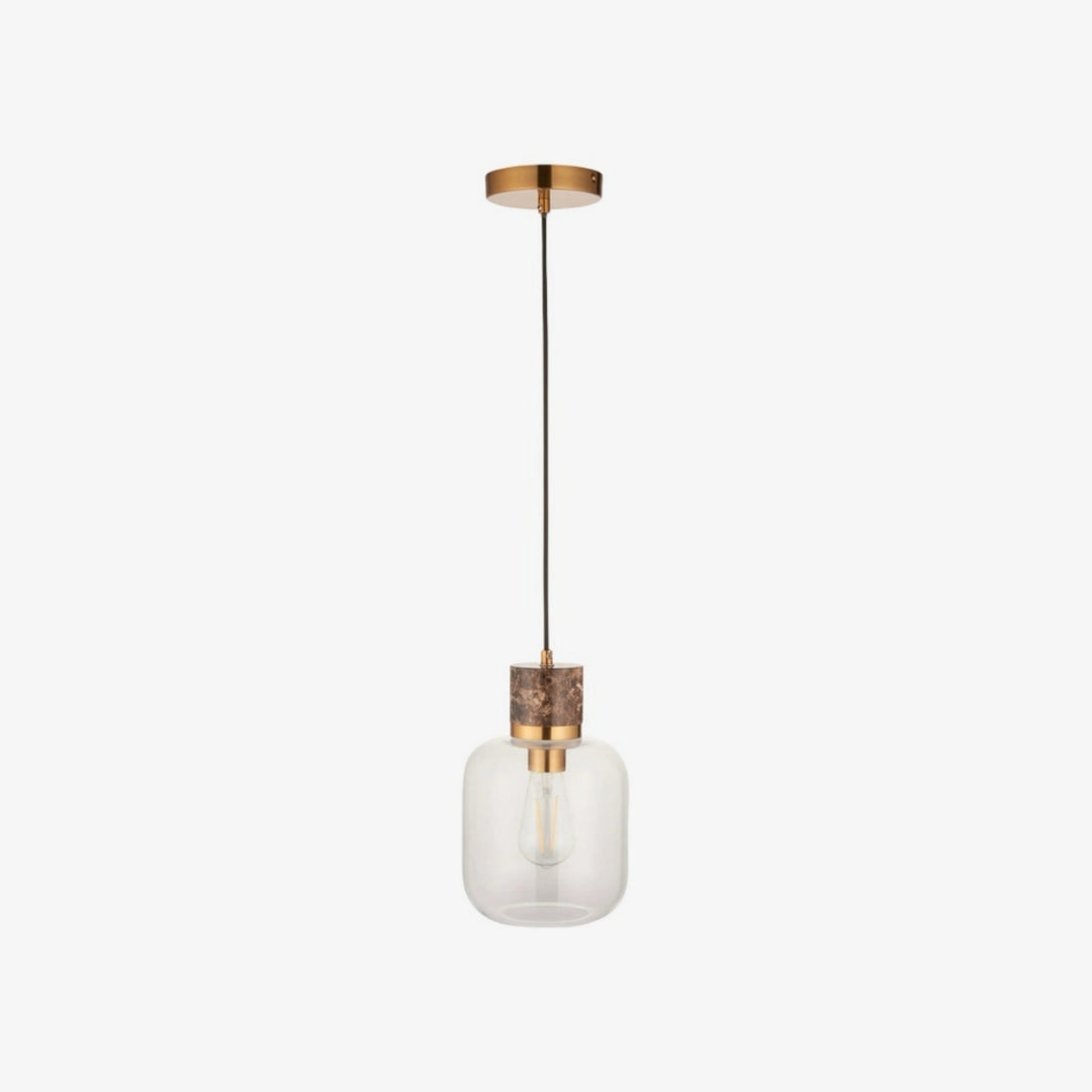 Korlisse Natural Stone and Glass Pendant Light – Stylish Lamp for Lounge or Living Room