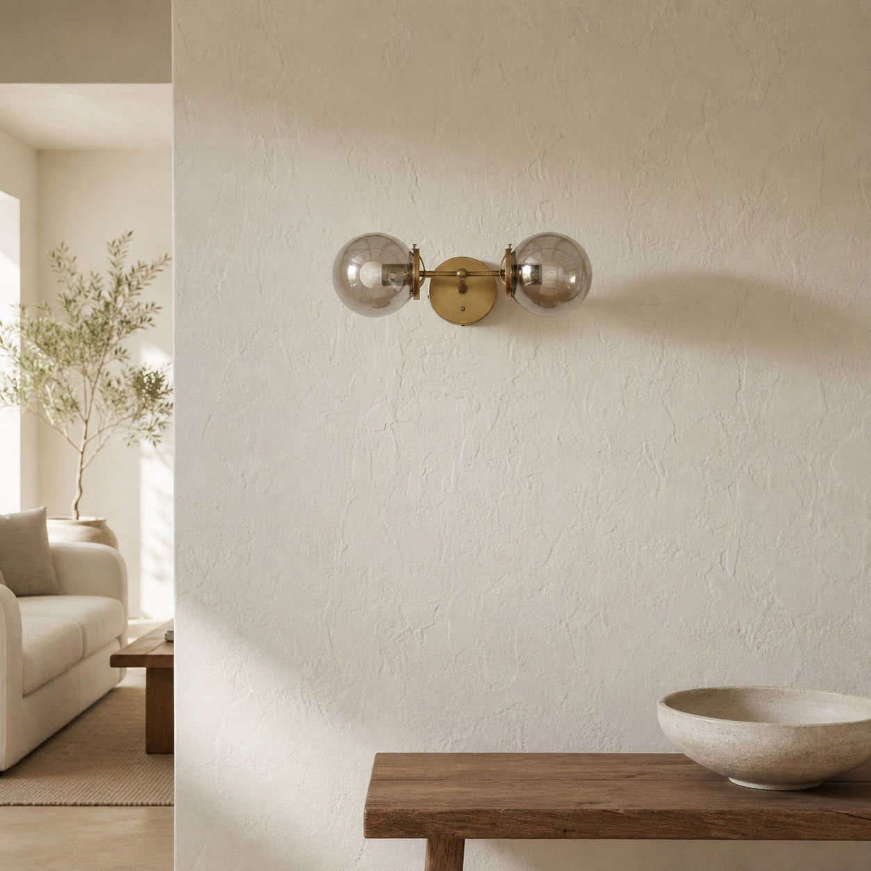 Lumio Globe Double Globe Vanity Wall Light - Rustic Farmhouse Bathroom Wall Fixture