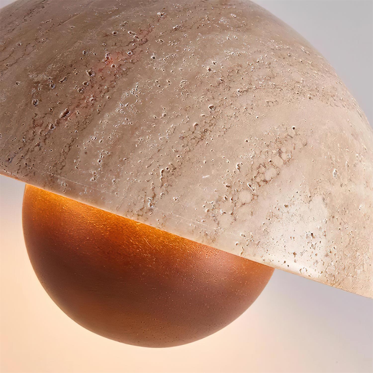 Natural Travertine Flower Bud Design Pendant Lamp