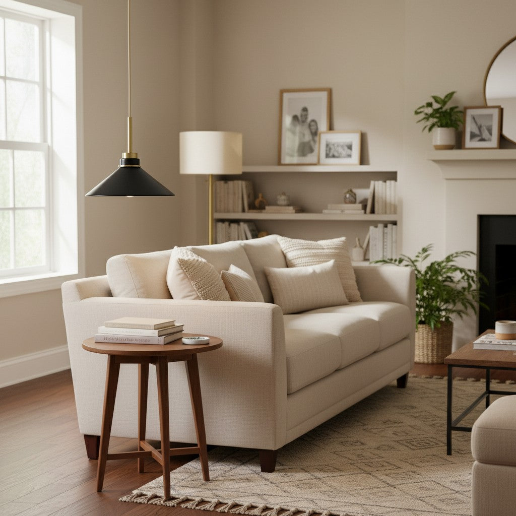 Aurenza Modern Farmhouse Pendant Light - Adjustable Shade for Warm Ambiance