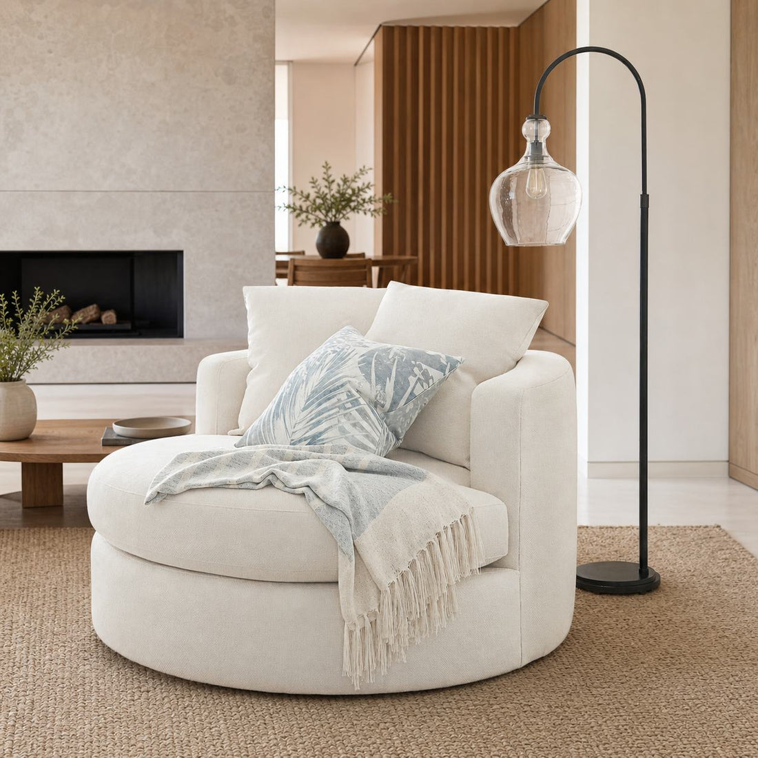 Lawson Recycled Glass Floor Lamp - Unique Brass Finish Aluminum Lighting