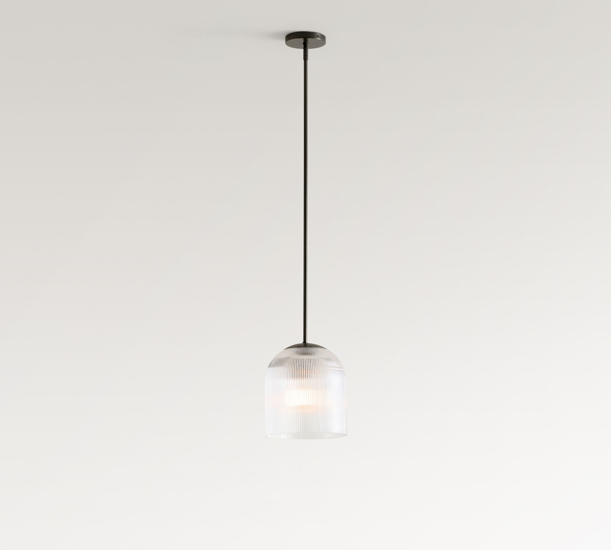 Bravira Ribbed Glass Pendant Light - Elegant Kitchen Island Lamp