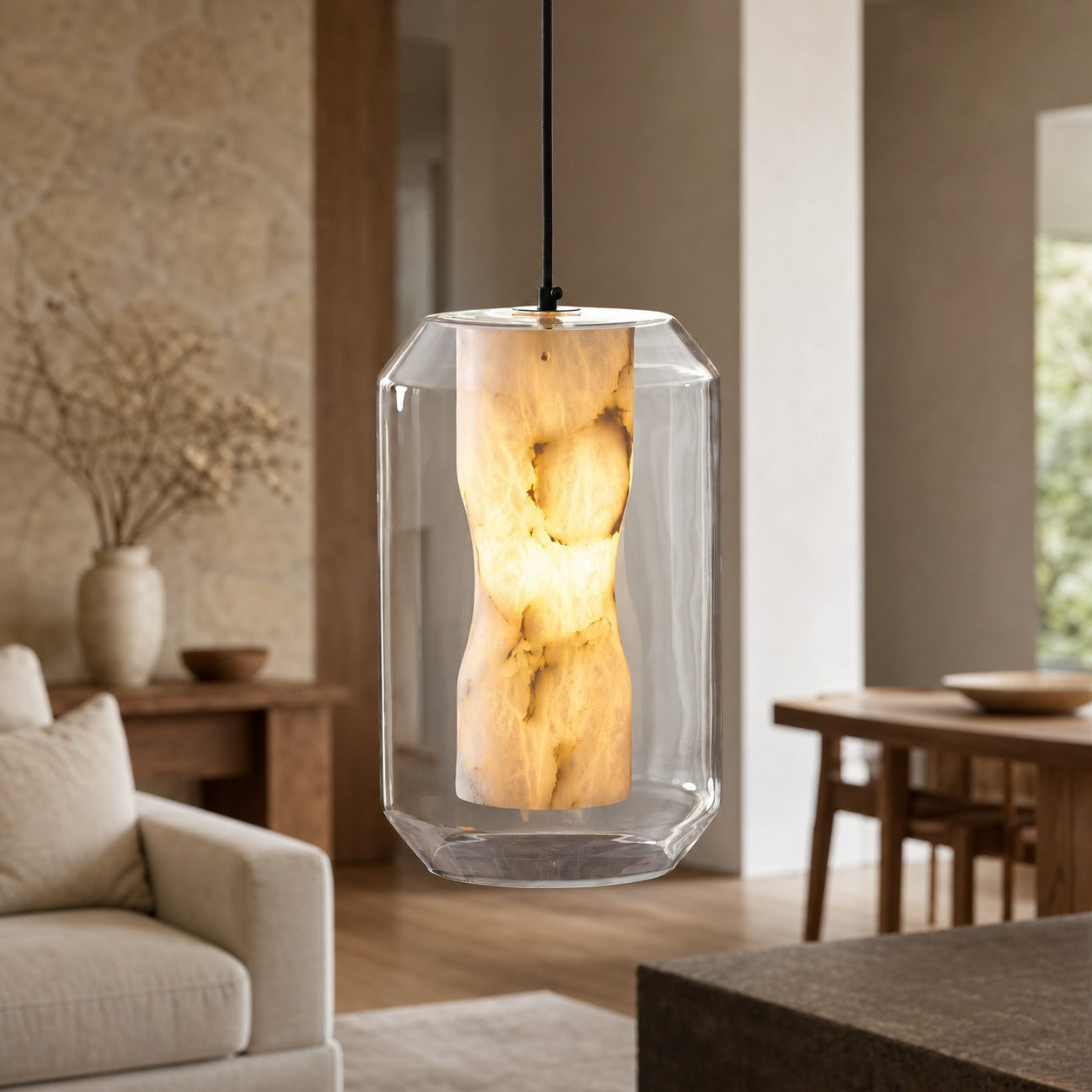 Glass Alabaster Pendant Lamp