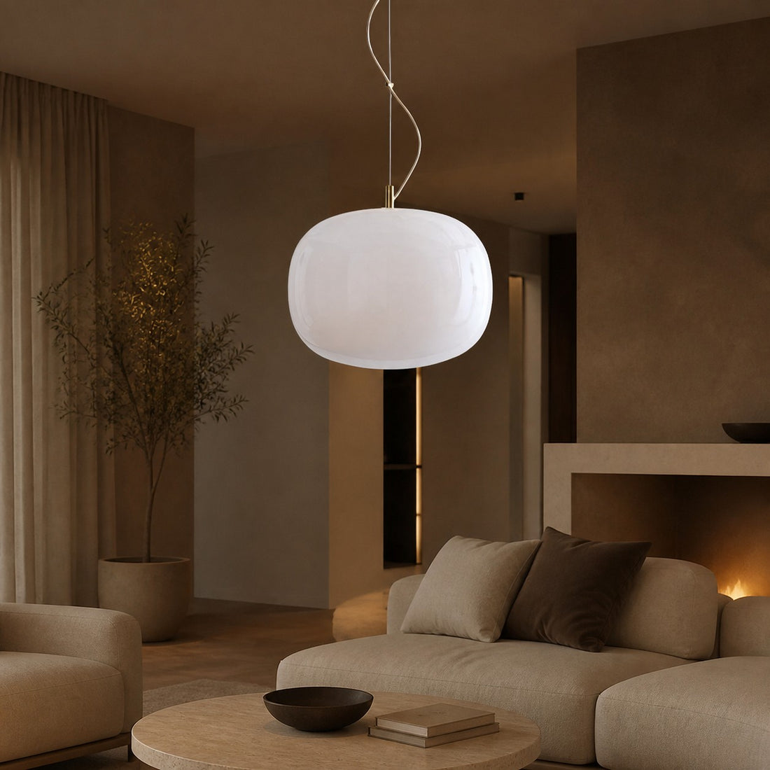 Lumivelle Minimalist Glass Pendant – Adjustable Height Dimmable Design