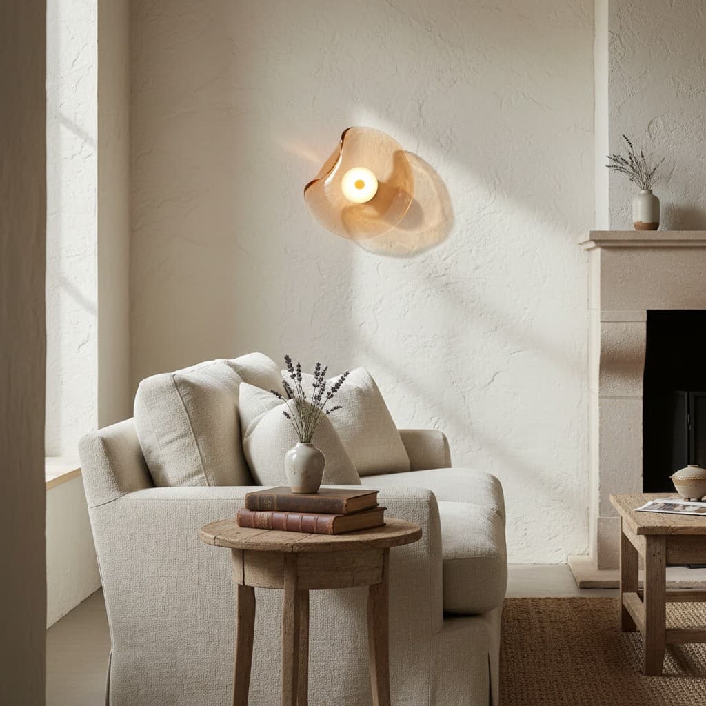 Lunacrest Curved Nebula Inspired Wall Light - Artistic Glass Lighting for Hallway