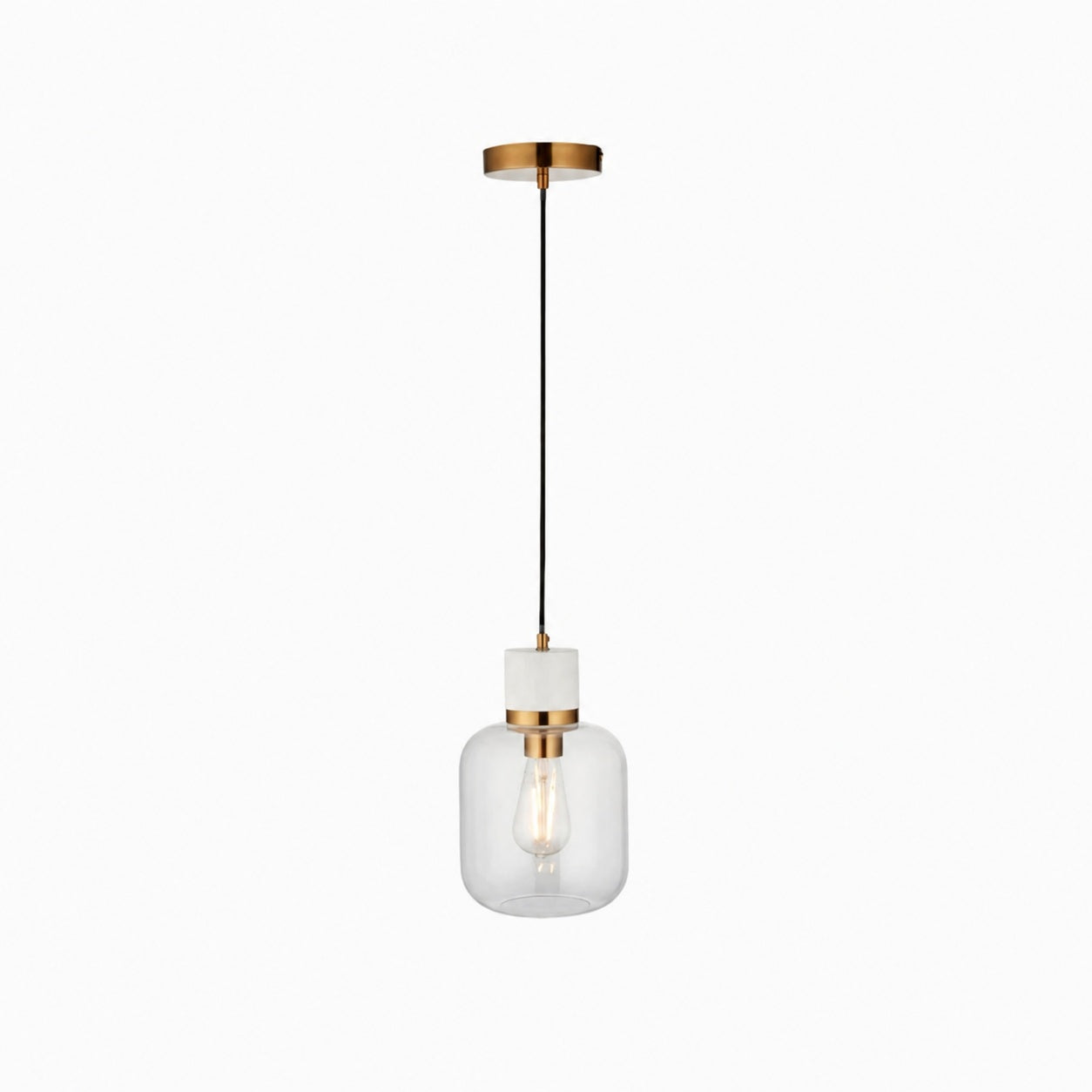 Korlisse Natural Stone and Glass Pendant Light – Stylish Lamp for Lounge or Living Room