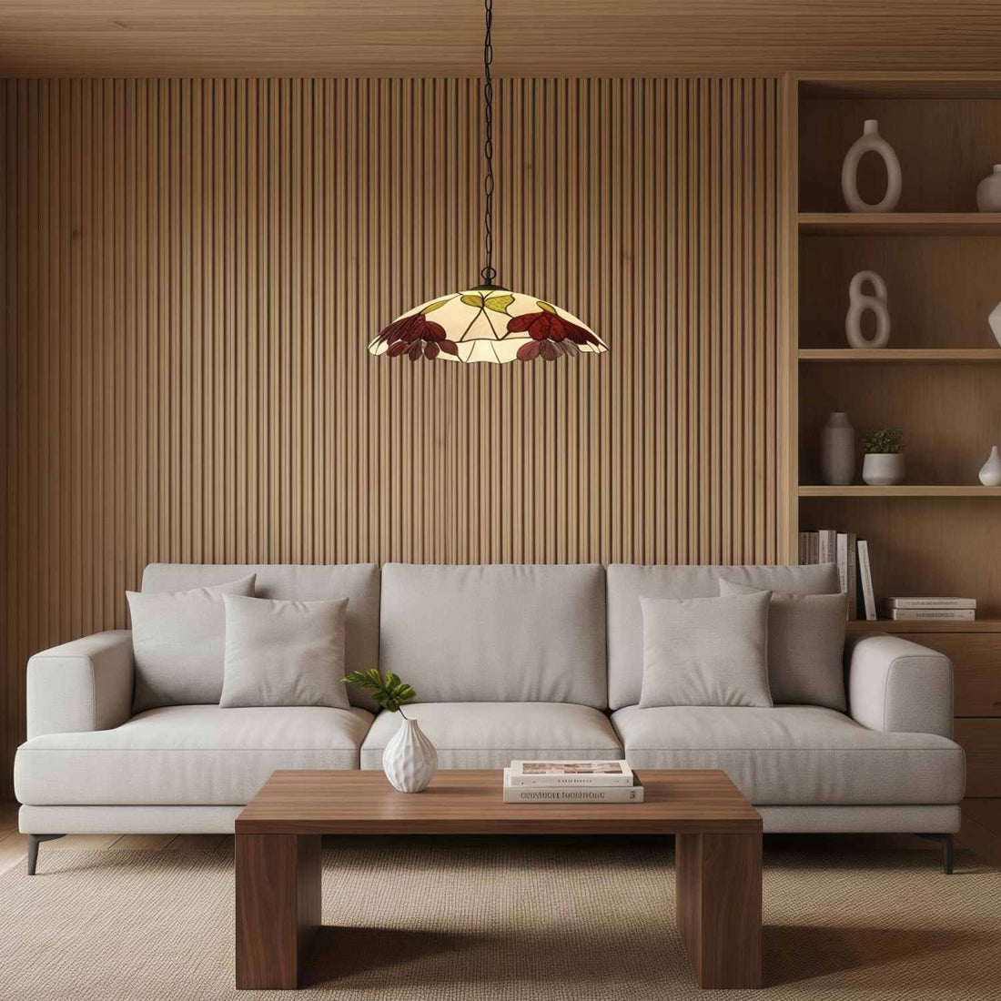 TF Botanica Floral Glass Pendant Light – Vintage Pendant Fixture for Open Plan Spaces