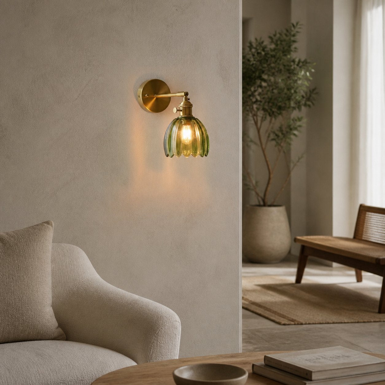 Blossix Floral Tulip Wall Sconce – Modern Wall Lamp Metal Base for Home Interior Lighting N64